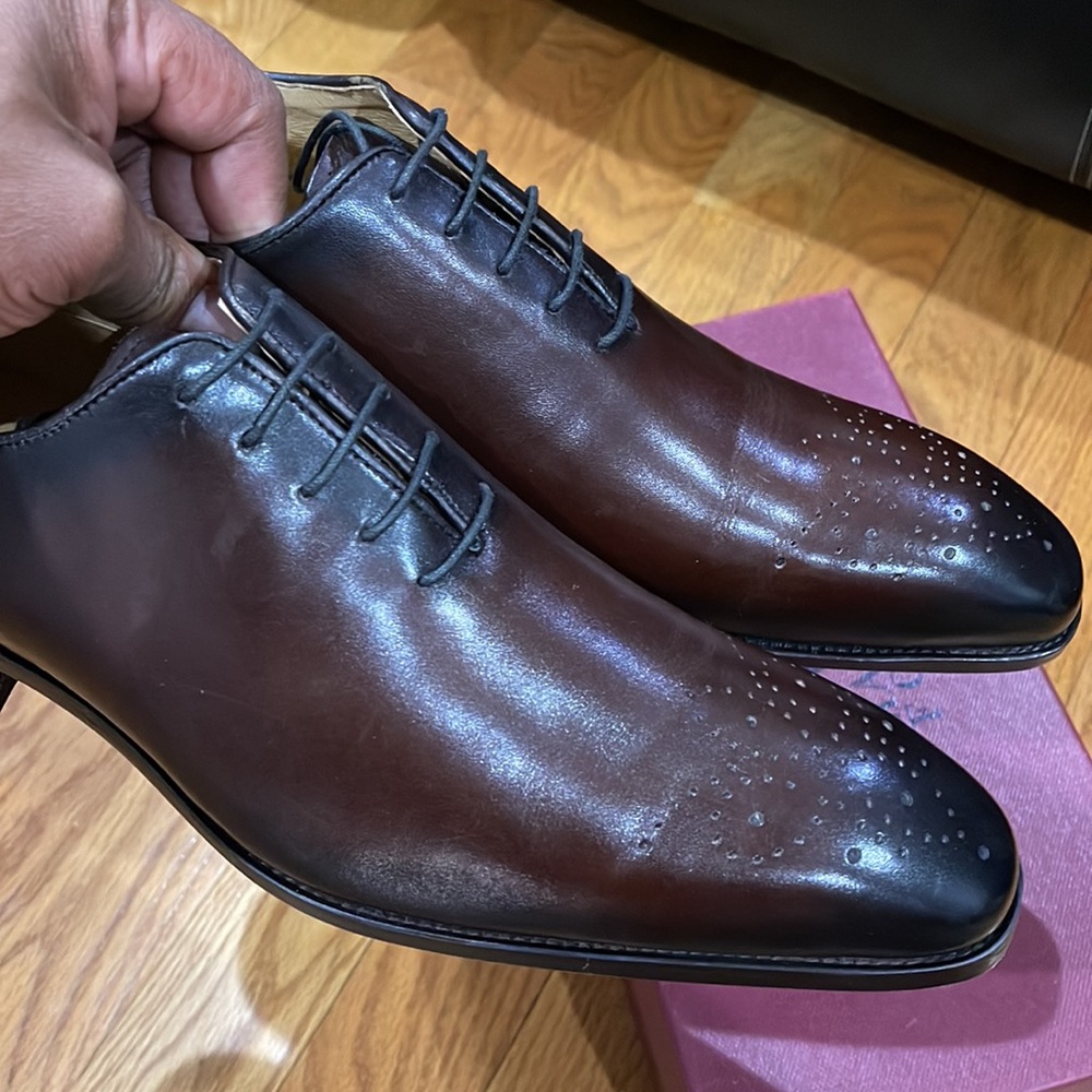 Brand New Maison Forte lace-up whole cut shoes Brown Sz 10 M